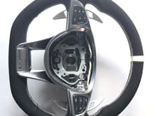 Alcantara steering wheel with white chapter ring and Brabus RACE paddles with Amg steering trim piece - $1350