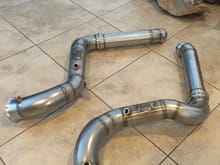 these are my downpipes from Eurocharged.  I'm not saying that they weren't great quality but when you compare them to the new ones from Kooks... LOL