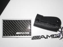 #25 Carbon Fiber Card Case, Carbon Fiber AMG Key Chain, AMG Leather Key Cover