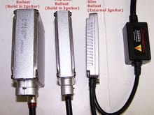 Comparing regular, mid-slim, and slim ballast