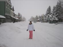My wife on Elk Ave, Crested Butte, Colorado. What a great town and ski mountain....