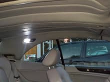 Custom leather lined hard top with LED lighting. Side view.