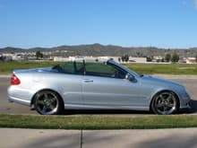 2006 Clk 500 Cabriolet with 19&quot; Lexan 501 wheel, Eibach spring, Bilstein &quot;sport&quot; struts/shocks, AMG quad exhaust
 &quot;style&quot;, Euroteck Carbon Fiber front bumper lip spoiler, clear corner lamp, tinted tail light and Sprint Booster.