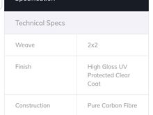 "Construction: Pure Carbon Fiber"