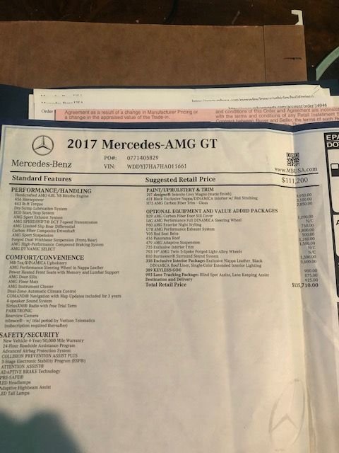 2017 Mercedes-Benz AMG GT - 2017 Mercedes AMG-GT for sale - Used - VIN DDYJ7HA7HA011661 - 19,000 Miles - 8 cyl - 2WD - Automatic - Coupe - Gray - Naples, FL 34117, United States