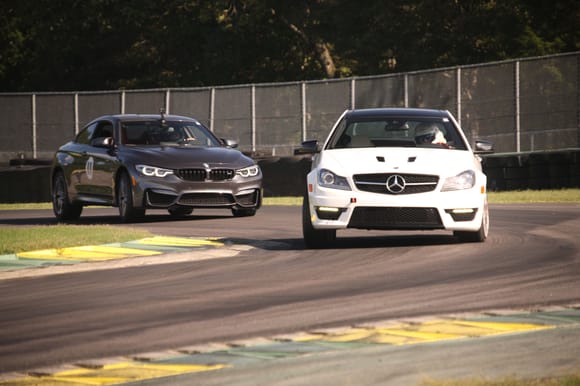 Entering the back stretch at VIR... M4 never had a chance! Hope these BBSs hold up?