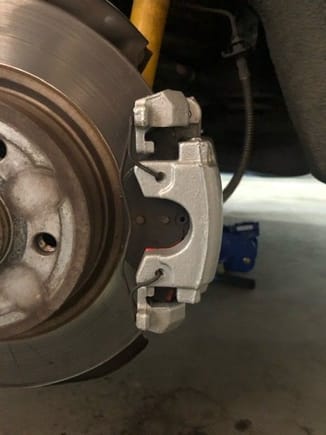 Rear Caliper Mounted with 1 Coat of Paint