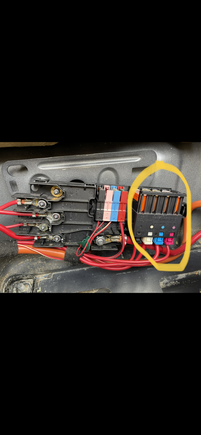 Check for loose connectors or fuses here by the battery. 