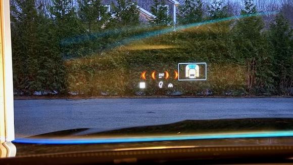 Sport mode, with parking assistance info showing