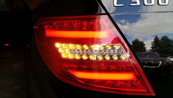 Actual photo of tail lights installed on my C300.