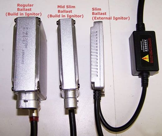 Comparing regular, mid-slim, and slim ballast