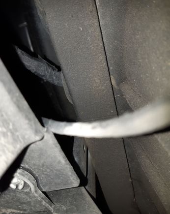 PE wire from muffler to rear bumper area. I don't know where the wire go from the bumper to inside the trunk. 