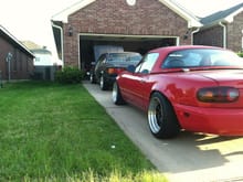 my miata and my little brothers  corolla