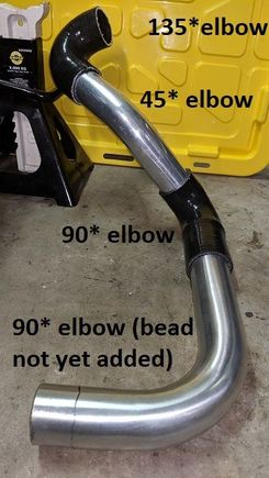 I eliminated my P/S which permits routing the plumbing under the car but still have A/C so needed the 135* silicone coupler to the turbo.