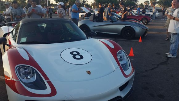 Costa Mesa Cars n Coffee.  Barry Meguair was personally welcoming all the cars. :)