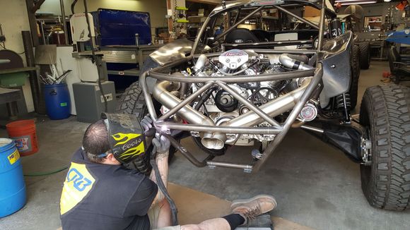 Danny is TIG welding Dzus fastener brackets in place