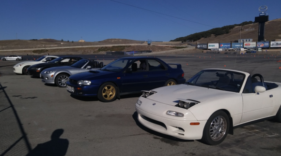 First autocross in the parking lot at Laguna.