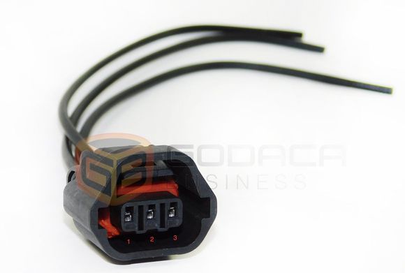 Miata 2001 cam sensor plug - pins labeled 1-3