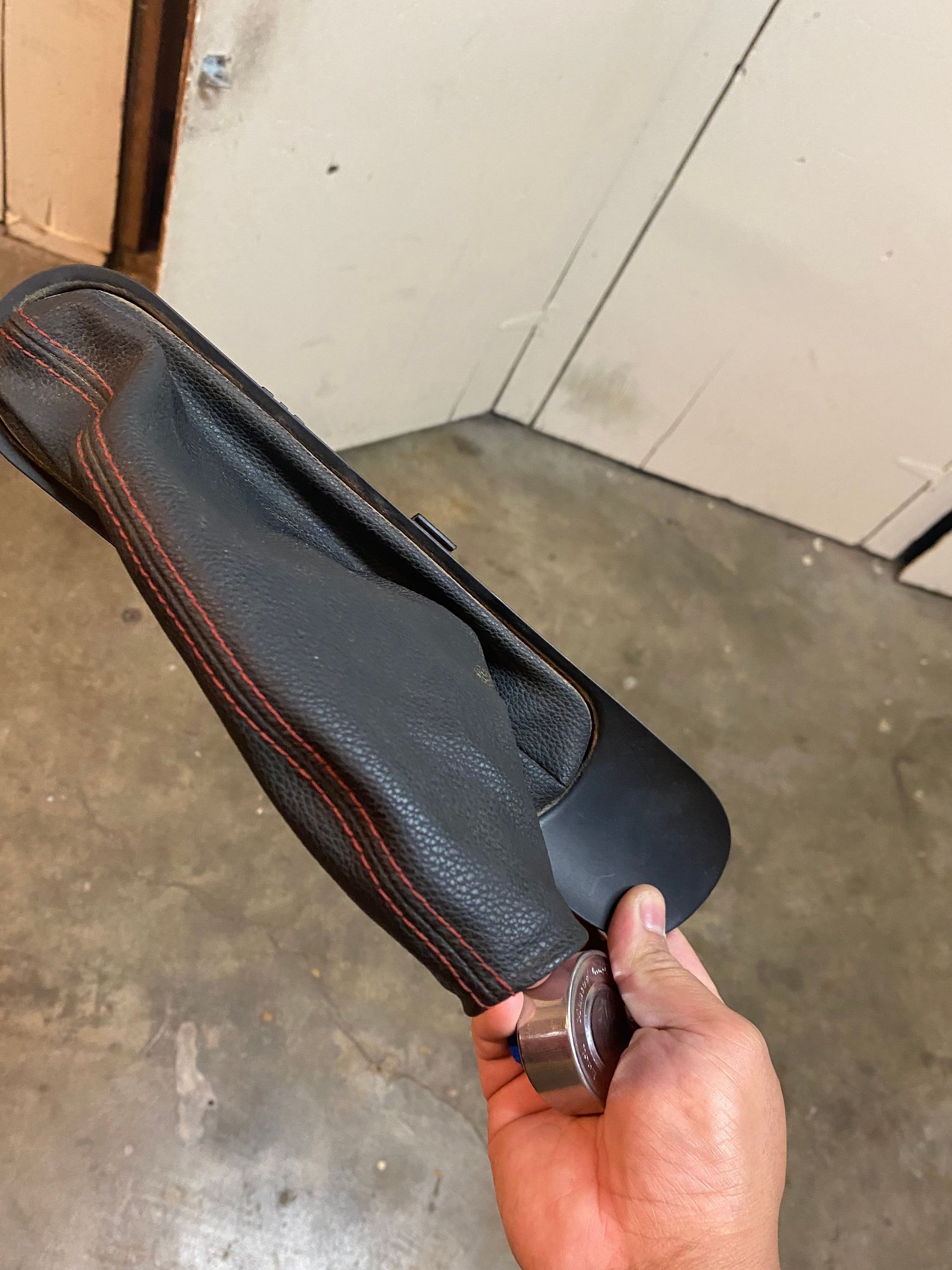 Interior/Upholstery - JCW r56 hand brake boot red stitch. - Used - 0  All Models - South San Francisco, CA 94080, United States