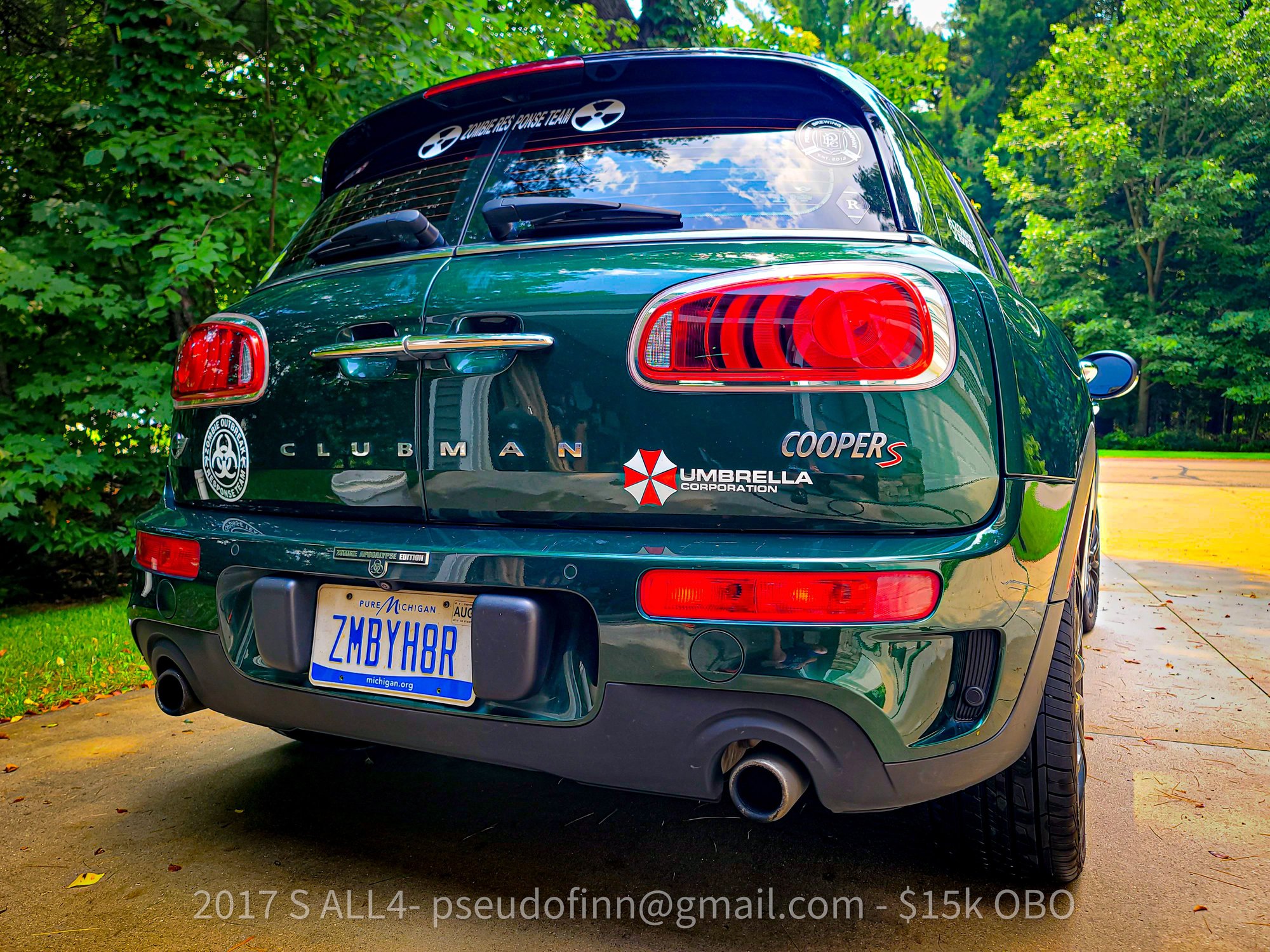 2017 Mini F54: Mini Clubman - 2017 MINI Clubman S ALL4, British Racing Green, loaded, manual transmission - Used - VIN WMWLU5C36H2F24547 - 105,000 Miles - 4 cyl - AWD - Manual - Wagon - Other - Rockford, MI 49341, United States