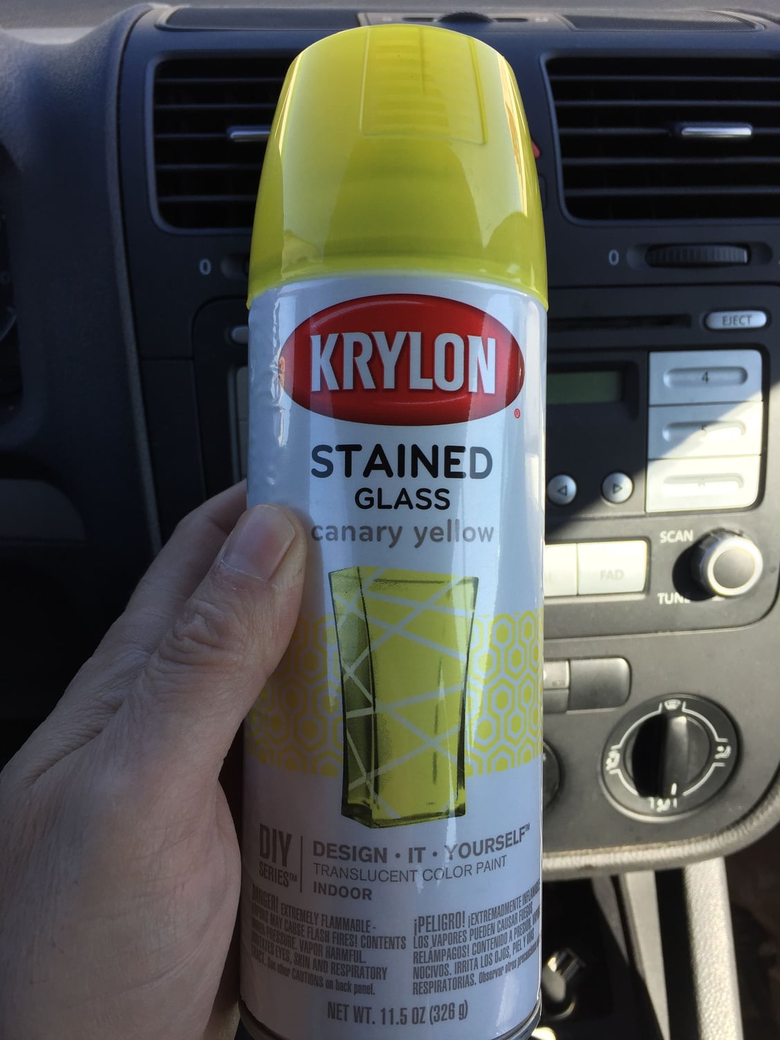 Krylon Stained Glass Paint, Translucent Paint for Glass Canary Yellow 11.5  Oz