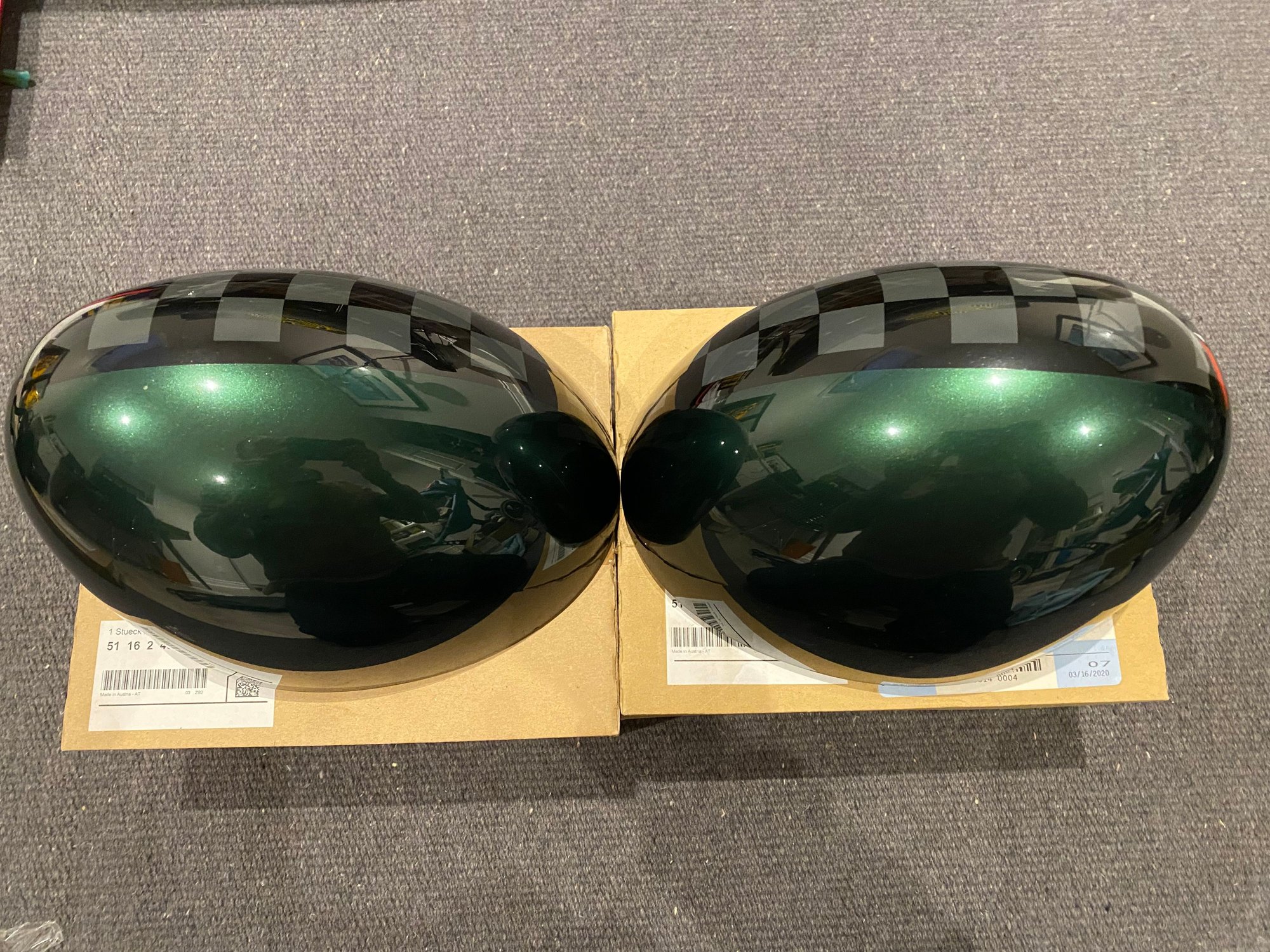 Exterior Body Parts - JCW Pro mirror caps - custom painted BRG 22 - Used - All Years  All Models - Montreal, QC H4X1G8, Canada