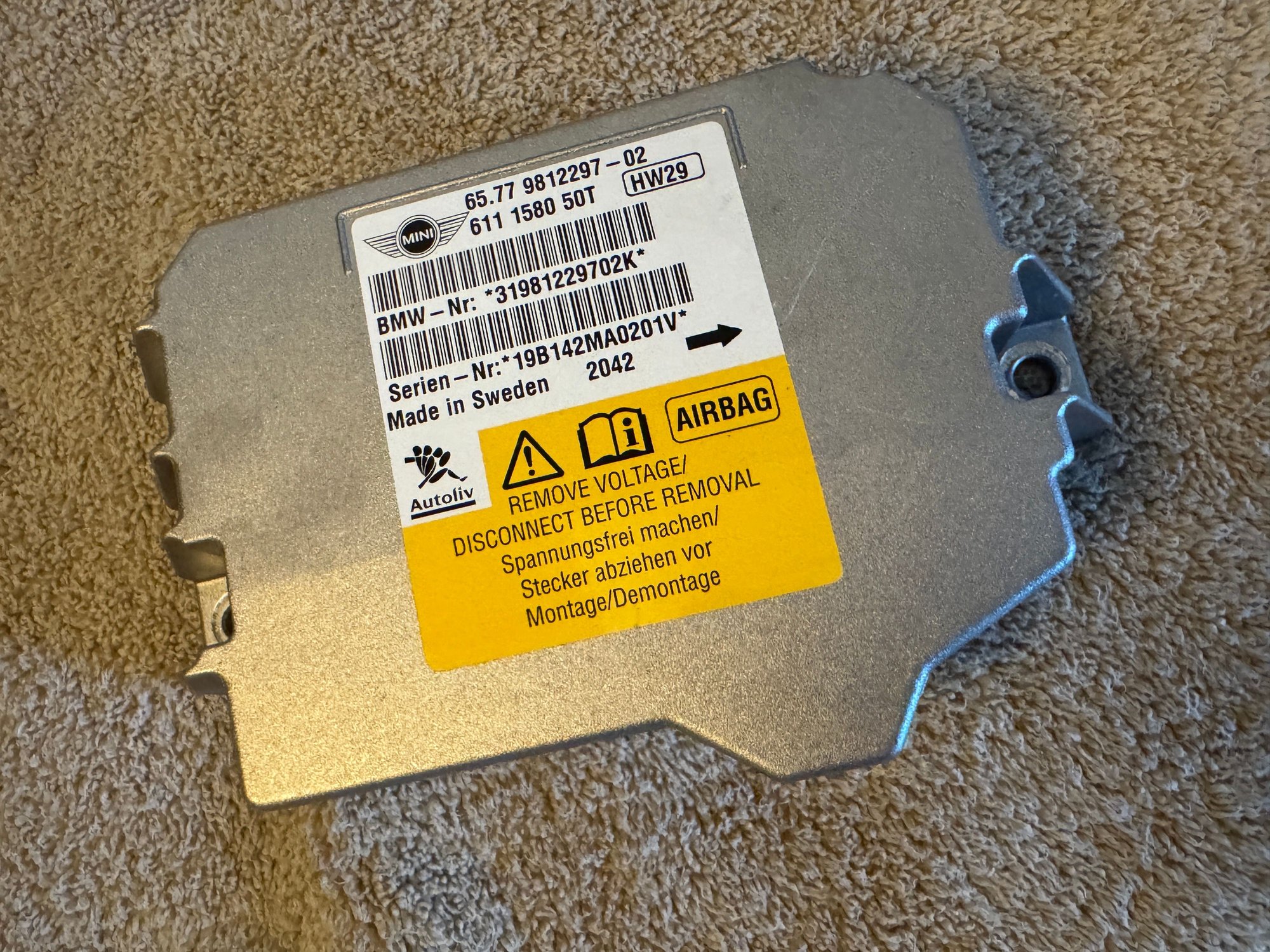 Miscellaneous - R56 ACSM (airbag control) Module - New - 2007 to 2013 Mini R56: "Mk II" Mini Hatch/Hardtop range - Portland, OR 97239, United States