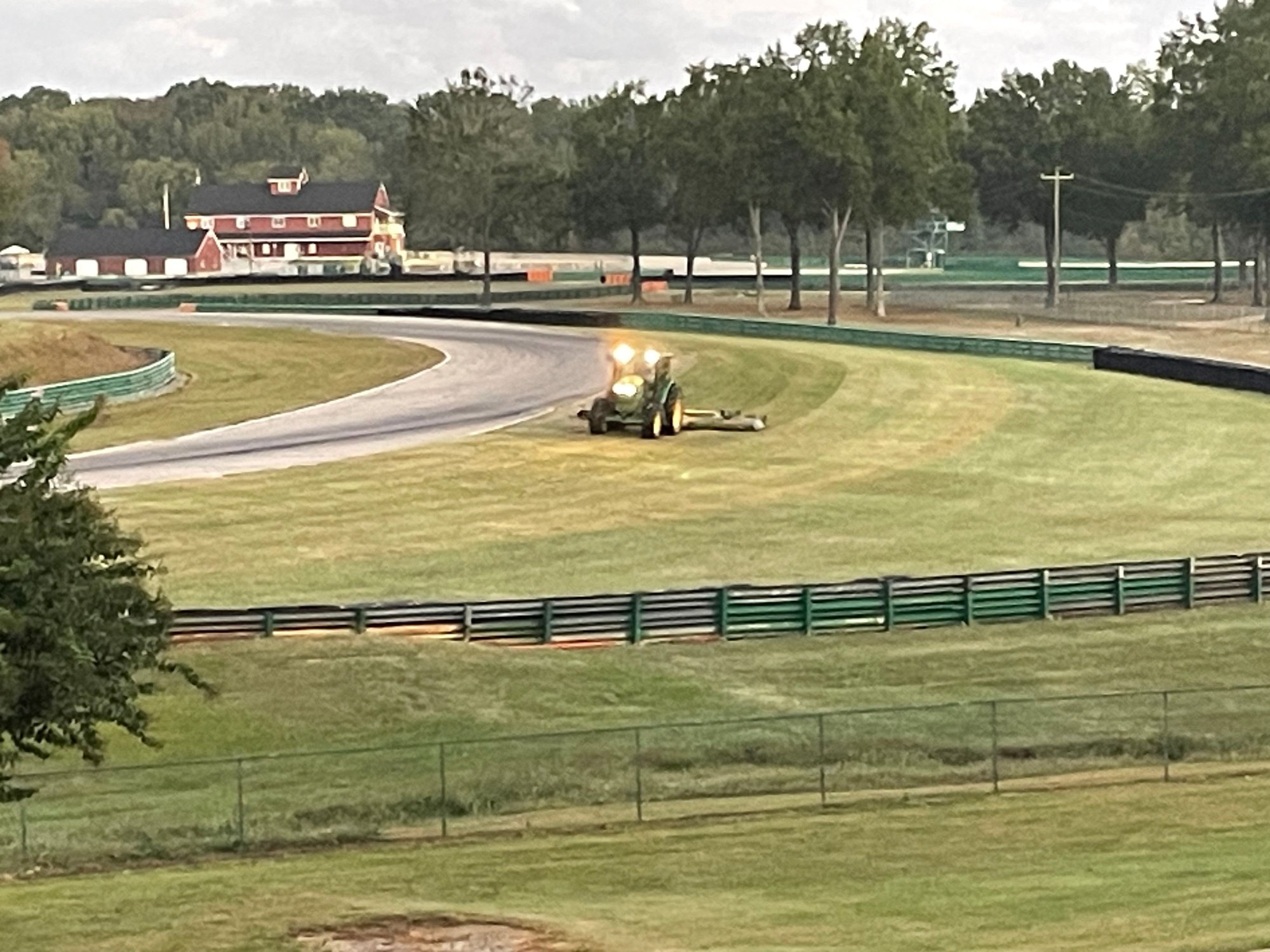 Early morning mowing at VIR
