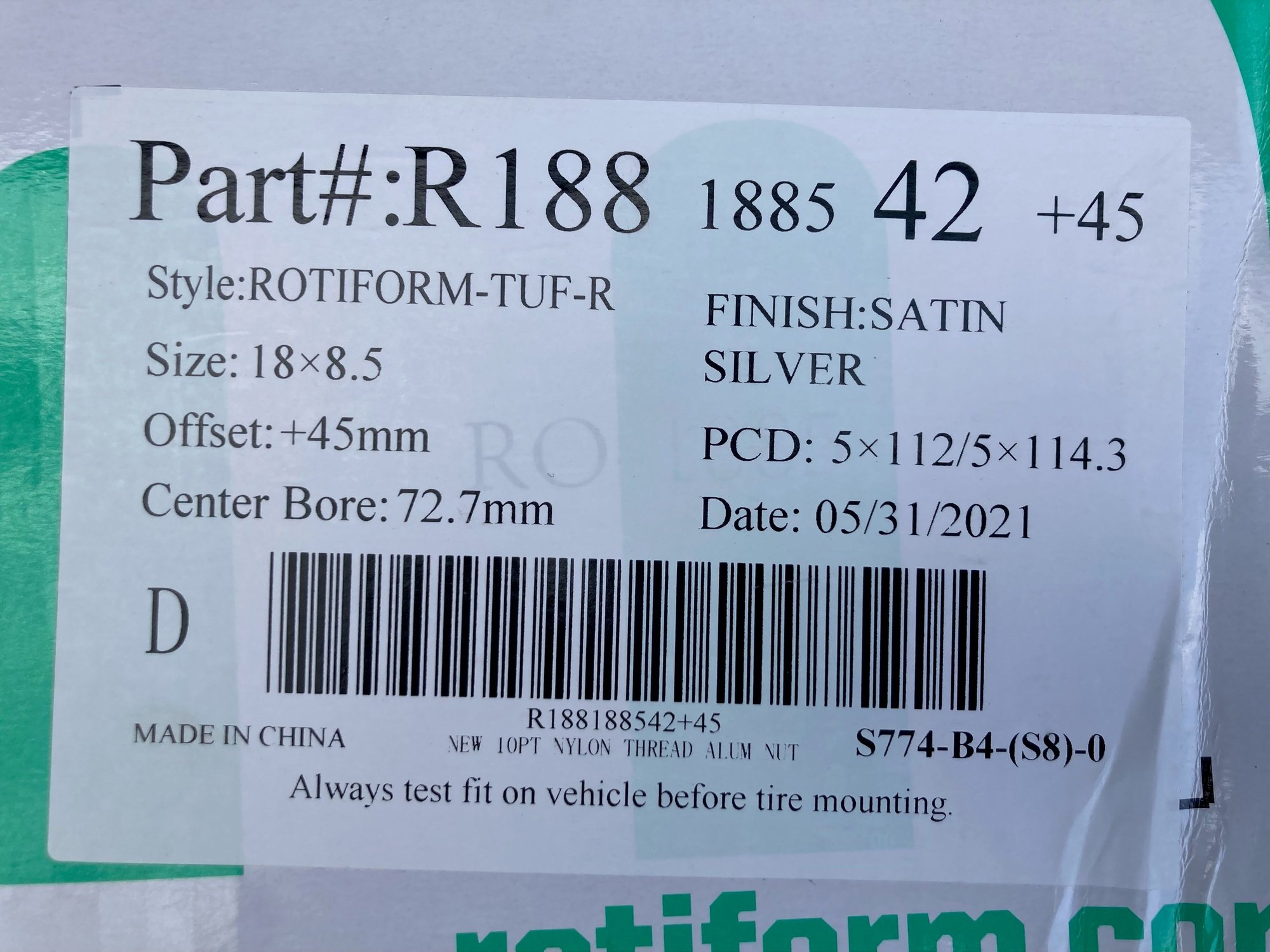 Wheels and Tires/Axles - Set of 4x Rotiform R188 TUF-R 18x8.5 5x112 +45mm Wheels - New - 0  All Models - Portland, OR 97214, United States