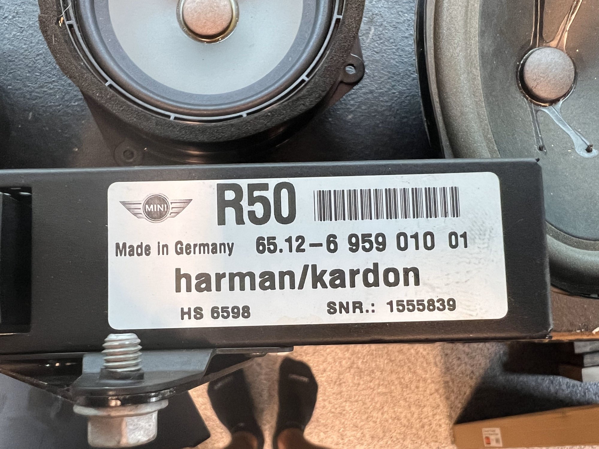 Audio Video/Electronics - R53 Harmon Kardon Amp & 3-speakers - Used - 2002 to 2006 Mini R53: "Mk I" Mini Cooper S - Denver, CO 80228, United States