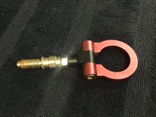 anodized tow hook in red