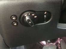 Installed euro switch with rear fog button