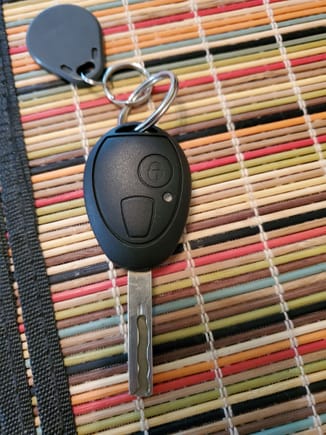 Newly assembled key, tested in the car, and ready to have the fob programmed.
