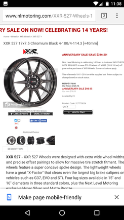 XXR 527 17x7.5 et40 4x100