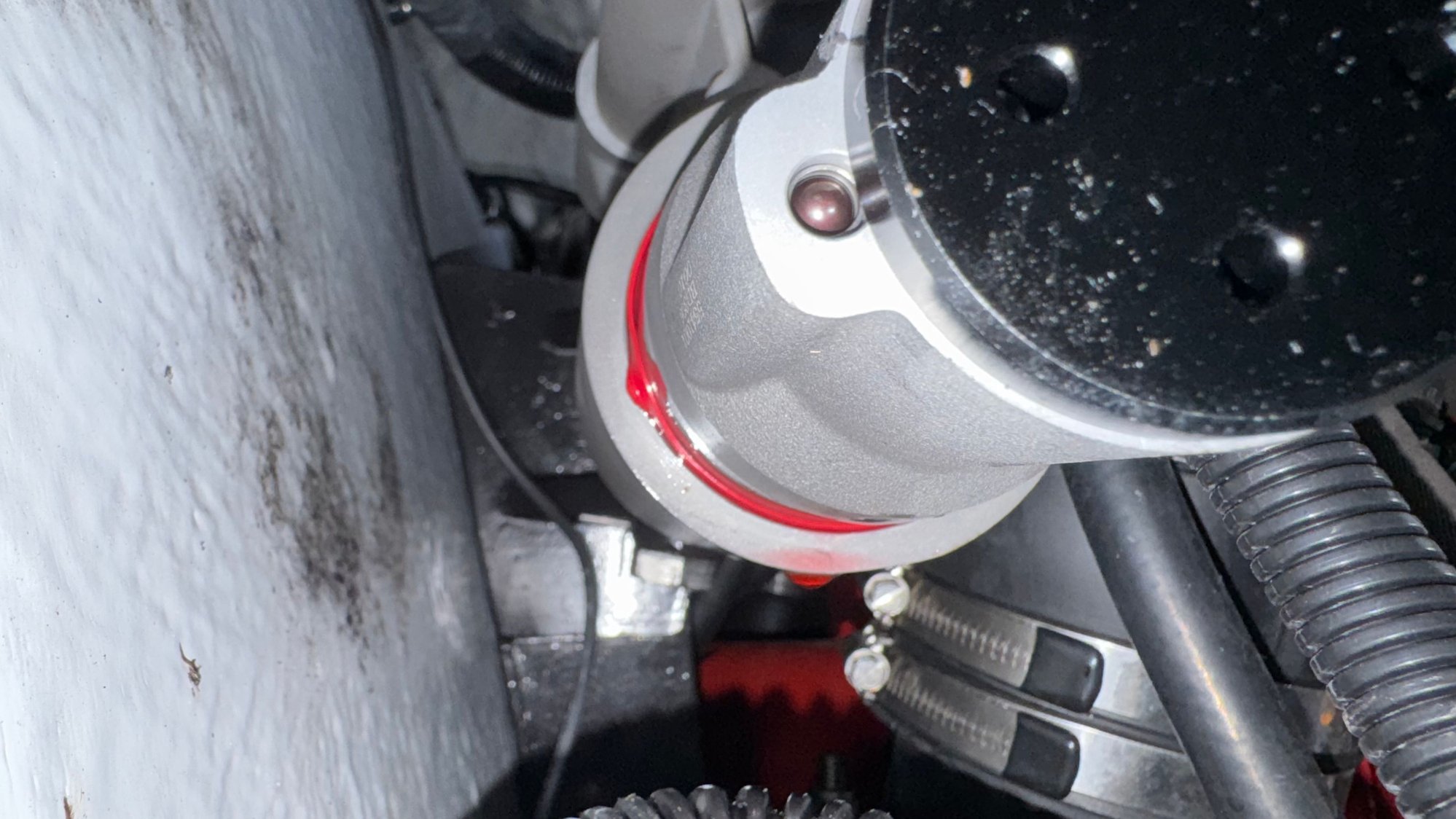 Small drip on bottom of housing