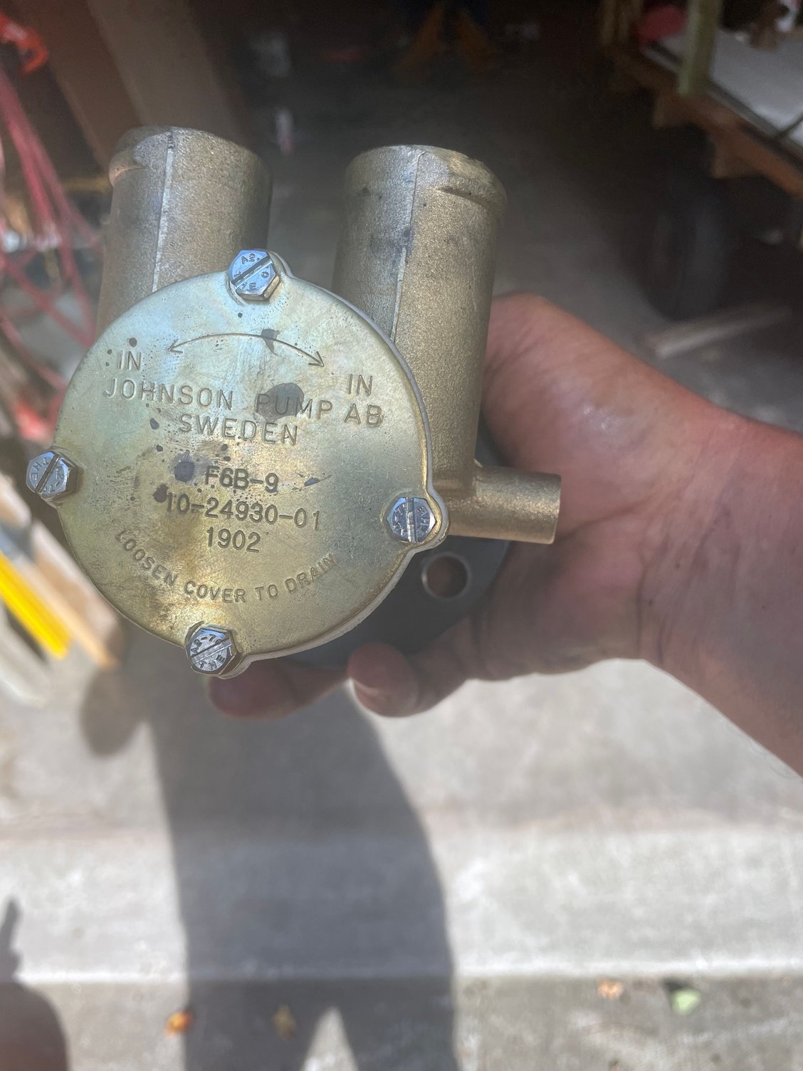 Crank driven raw water pump