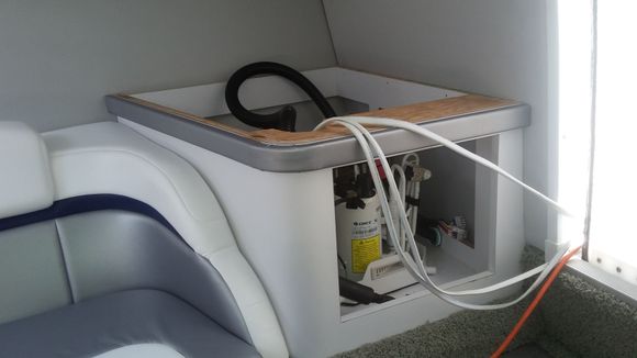 Removed Starboard side couch and ordered mirror image of port side couch to fit cabinet