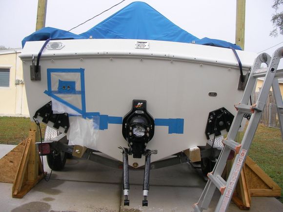 plan is run water from sea pump to cool fuel then overboard thru the old steering thru hull. the idea came about once the transom was layed out for the new steering and you could see the distance from the original steering to the new.