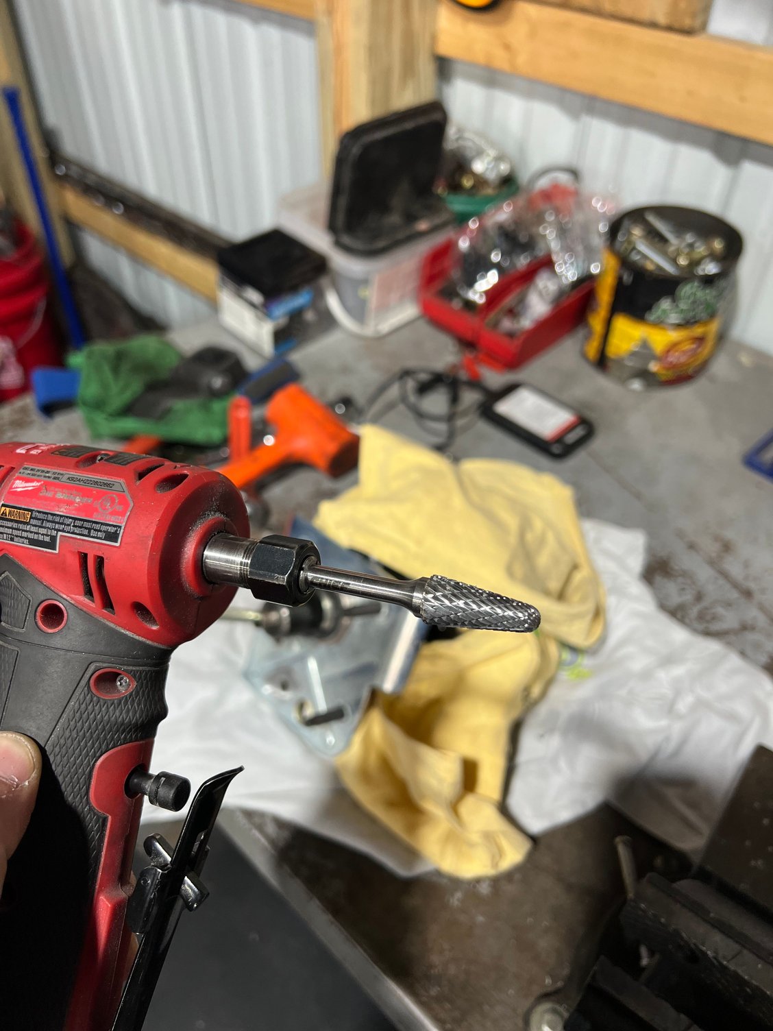 Had to open up the top of the hole in the firewall a little for the hydroboost unit to clear. 