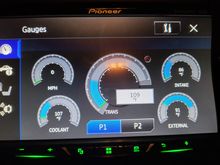 Radio displaying obd2 gauges