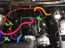 I marked up your photo with how I would route the lines.