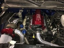 LC9 with a 24x wheel. JFR 218 cam. S480 92 1.10 T6. 2 tial 38s. Tial Q50 bov. Flipped factory manifolds. 2" sch 10 stainless hot side. Fresh 4l80e hd2. 3.5" aluminum driveshaft. Adjustable 4 link. Double adjustable Viking coilovers.