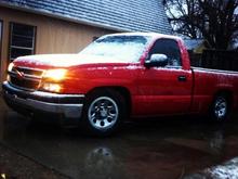 Sittin' in the snow!