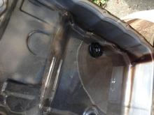 6L80 Transmission pan after drain over 100K miles. 125 shot nitrous caused stock converter to slip.