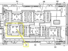 Diagram of underhood fuse block (bottom view)