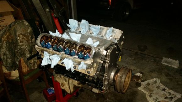 Lufters adjusted,  more assembly lube, spun her over about 10 times and she sang to me a little bit, have to get up at 3 am so had to call it a night