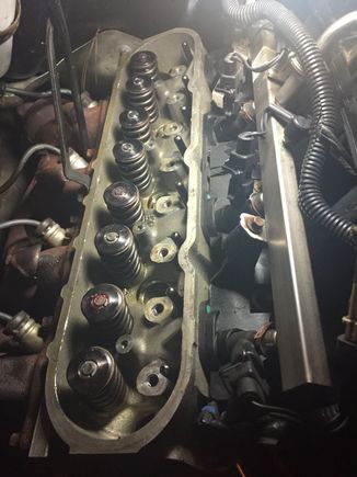 Bank 2 done!!! Remind me next time to just pull the damn heads.... You better believe the 6.0 im building for the yukon will have the springs swapped on the bench before they go on the engine!!!! Hell if i was smart this would have been a swap springs onto the ither heads and swap heads..... Probably would have been quicker and less taxing mentally!!!