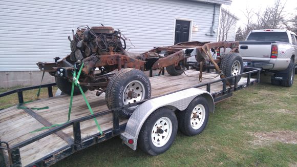 Chassis shortened and 350 engine in it