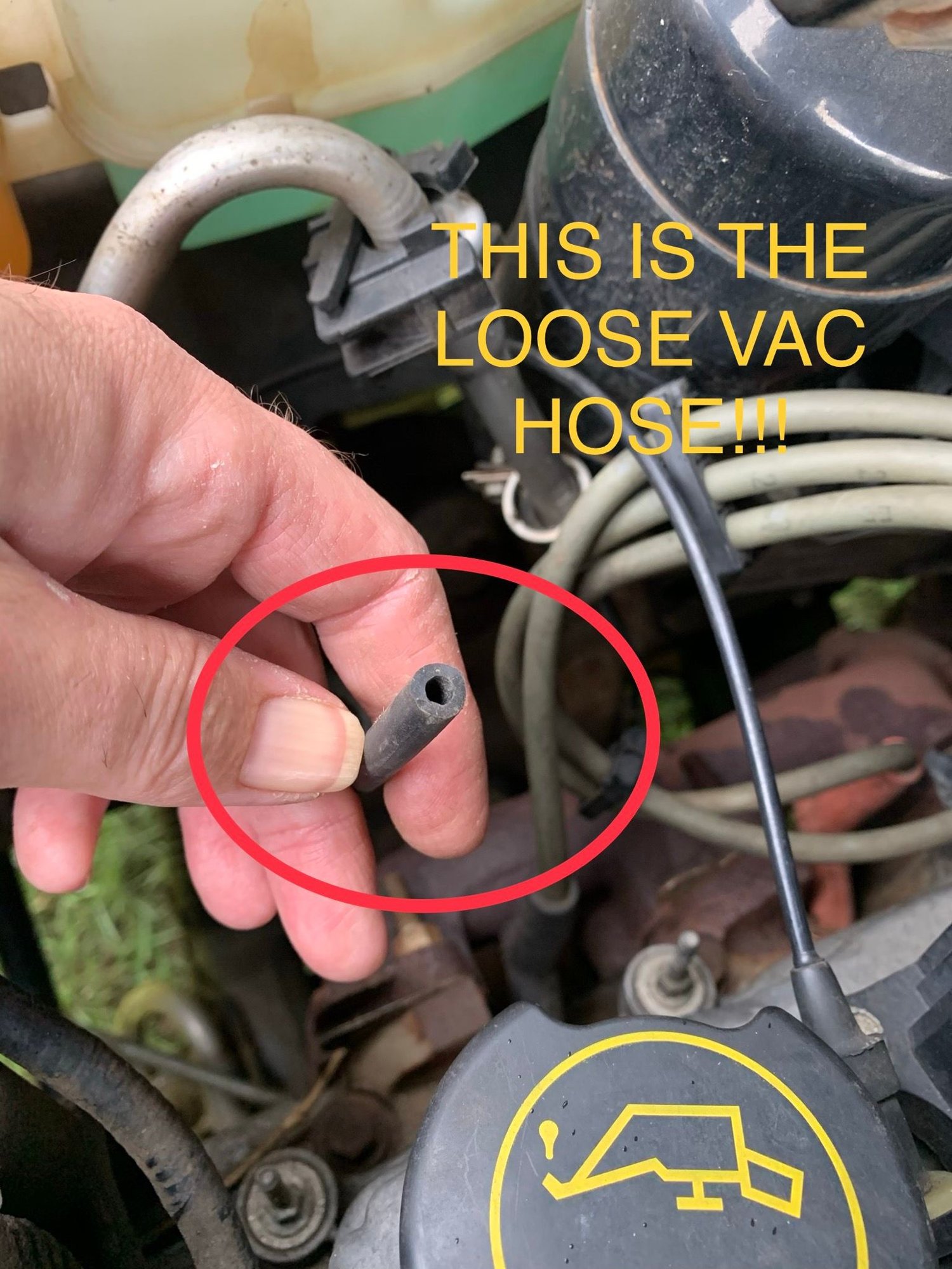 2007 3.0L dead A/C/rough idle, Vac Reservoir has one hose disconnected