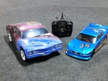 Double Win! Outlaw Street Stock and NASCAR Xfinity at Premiere RC in Portland, Oregon.  Guided with a Futaba 3VCS stick radio.